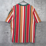 ゲス ロゴ 刺繍 ストライプ柄 Tシャツ マルチカラー - NEWSED