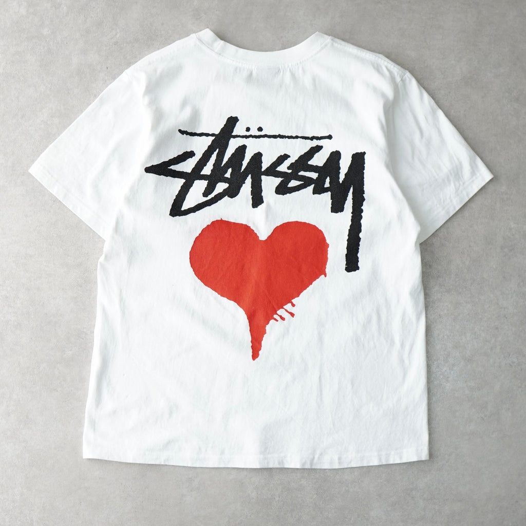 Stussy 徽标双面印花短袖 T 恤（白色）