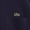 Lacoste 海军蓝徽标凸纹口袋 T 恤