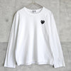 Play Comme des Garçons 白色心形徽标长款 T 恤