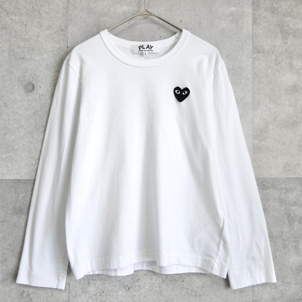 Play Comme des Garçons 白色心形徽标长款 T 恤