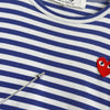 Play Comme des Garçons 蓝色心形标志条纹长袖 T 恤