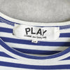 Play Comme des Garçons 蓝色心形标志条纹长袖 T 恤