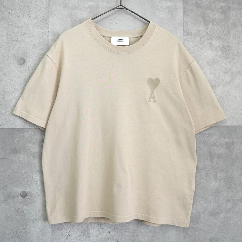 amiparis　アミパリス　 ベージュ Tシャツ ハート刺繍 新品タグ付き アミパリ アミ パリス ハートロゴ Tシャツ ベージュ | ブランド古着を