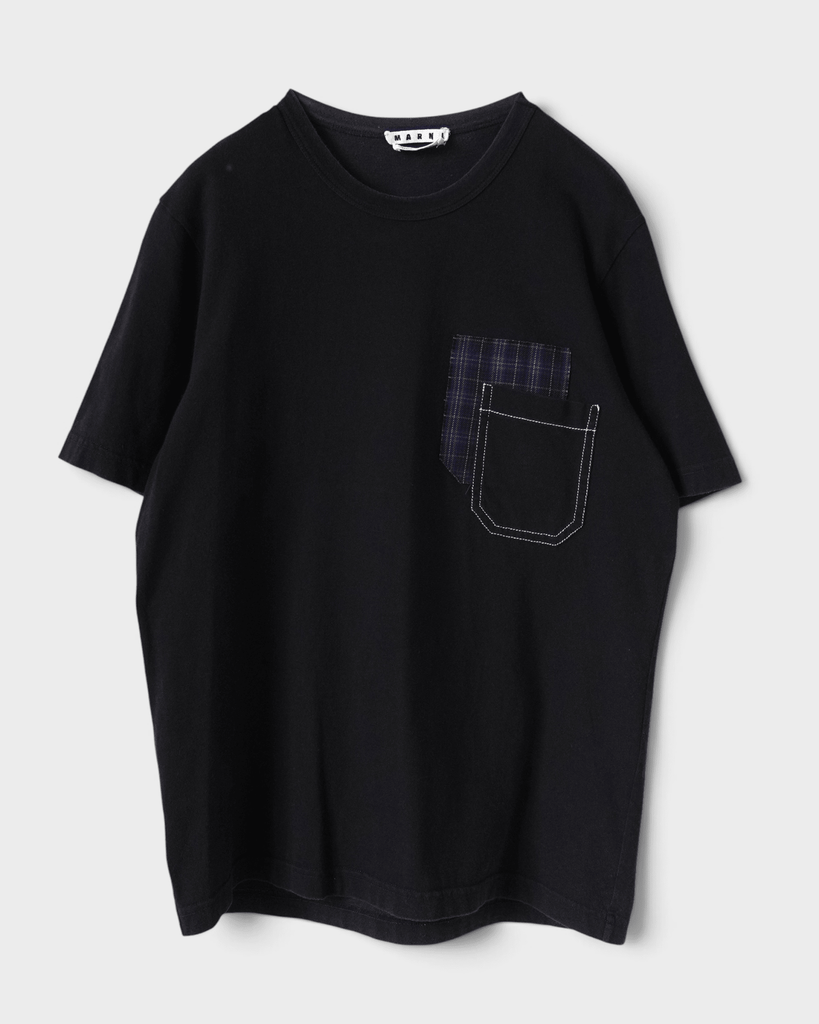 マルニ パッチワーク 胸ポケット Tシャツ ブラック サイズ44 メンズ レディース