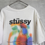 ステューシー 両面プリント Tシャツ ホワイト - NEWSED
