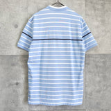 ラコステ ロゴ ボーダー ロゴ 鹿の子 半袖トップス Tシャツ ブルー / ホワイト - NEWSED