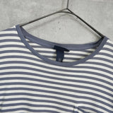 ポロ ラルフローレン スモールポニー ロゴ ボーダー Tシャツ グレー / ホワイト - NEWSED