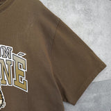 メゾンキツネ カレッジロゴ Tシャツ ブラウンカーキ - NEWSED