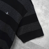 ヴィヴィアン ウエストウッド オーブ 刺繍 ボーダー Tシャツ ブラック / グレー - NEWSED