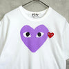 Play Comme des Garçons Heart Logo T-Shirt in White/Purple