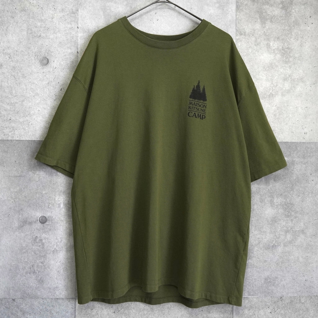 Maison Kitsune Camp Print T-Shirt, Khaki