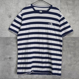 ザノースフェイス ボーダー ロゴ 刺繍 Tシャツ ネイビー / ホワイト - NEWSED