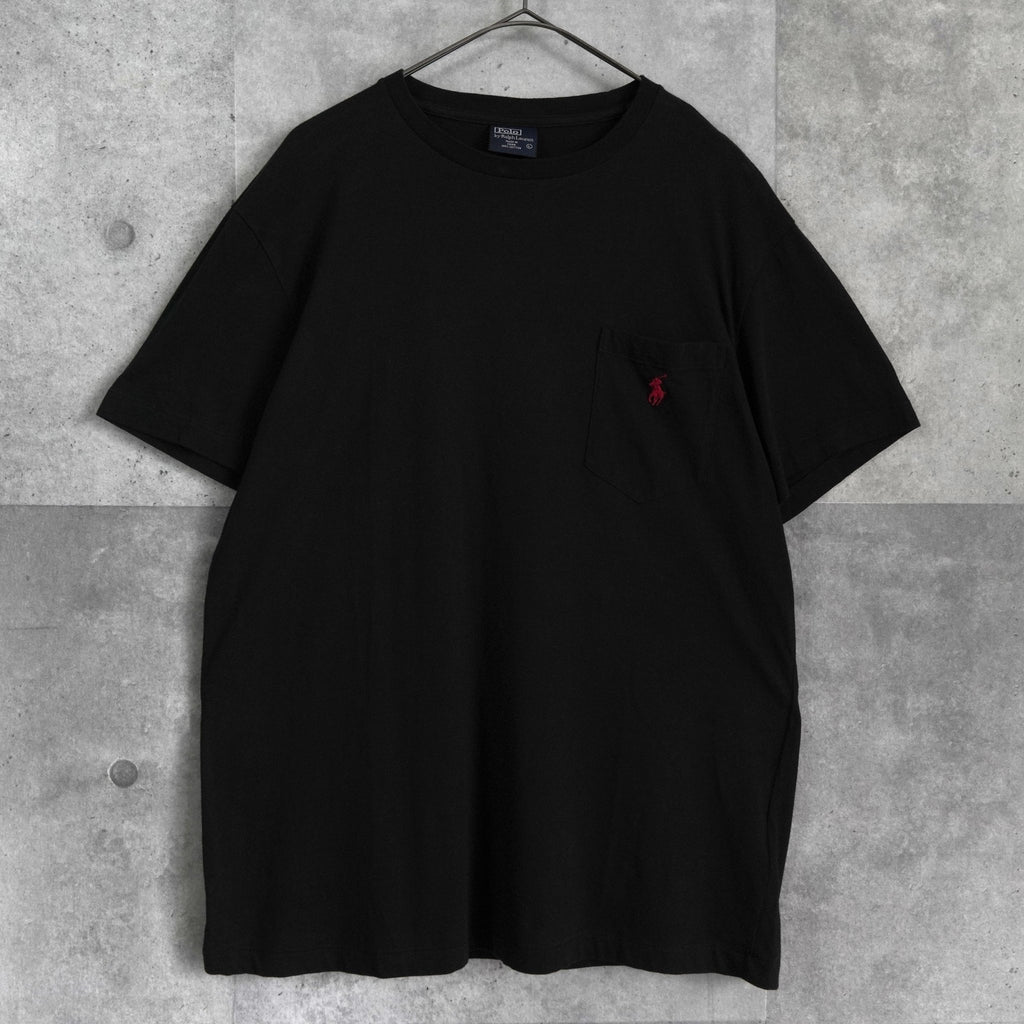 Polo by Ralph Lauren Logo Embroidered Pocket T-Shirt in Black