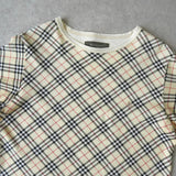 バーバリー ホースロゴ 刺繍ノバチェック Tシャツ アイボリー レディース - NEWSED