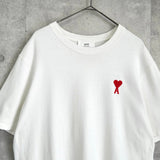 アミパリ アミ パリス ハートロゴ オーバーサイズ Tシャツ ホワイト - NEWSED