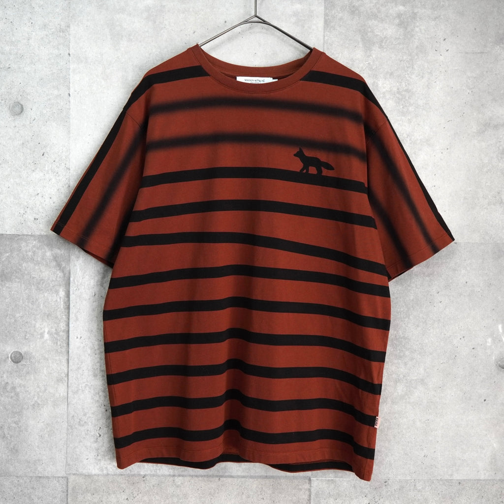メゾン キツネ フォックス ボーダー Tシャツ オレンジブラウン