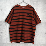 メゾン キツネ フォックス ボーダー Tシャツ オレンジブラウン - NEWSED