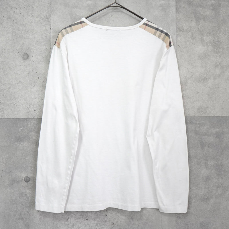 【未使用級】BURBERRY　長袖トップス　ロンT　ノバチェック　現行 Mサイズ バーバリー ノバチェック柄 ロンT ホワイト / ベージュ | ブランド古着