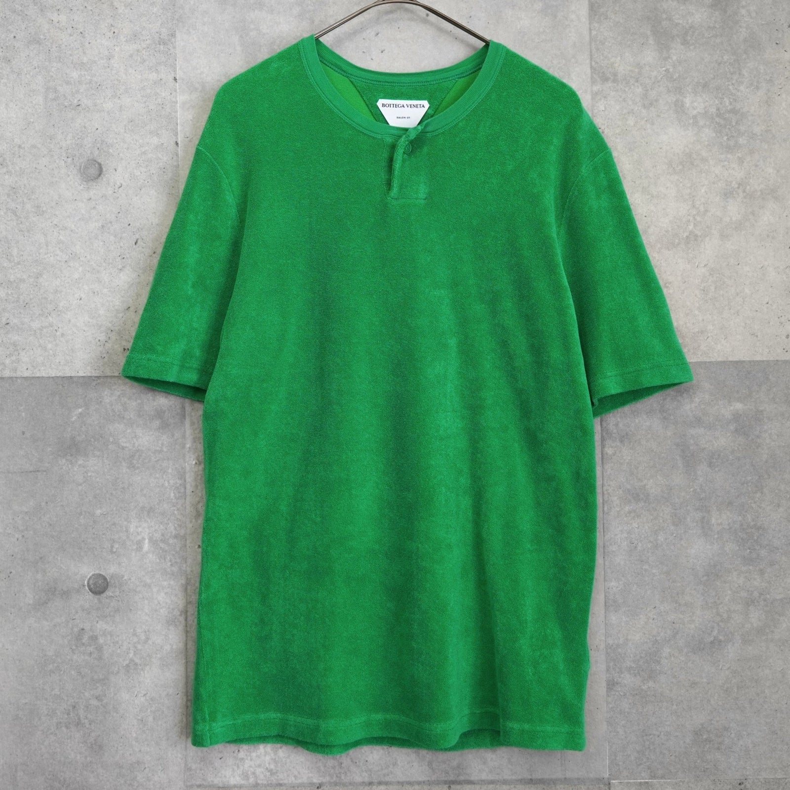 ボッテガ ヴェネタ パイル地 ヘンリーネック Tシャツ 半袖トップス