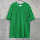 ボッテガ ヴェネタ パイル地 ヘンリーネック Tシャツ 半袖トップス グリーン - NEWSED