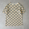Burberry 马标志刺绣 Nova 格纹 T 恤，象牙色，女款