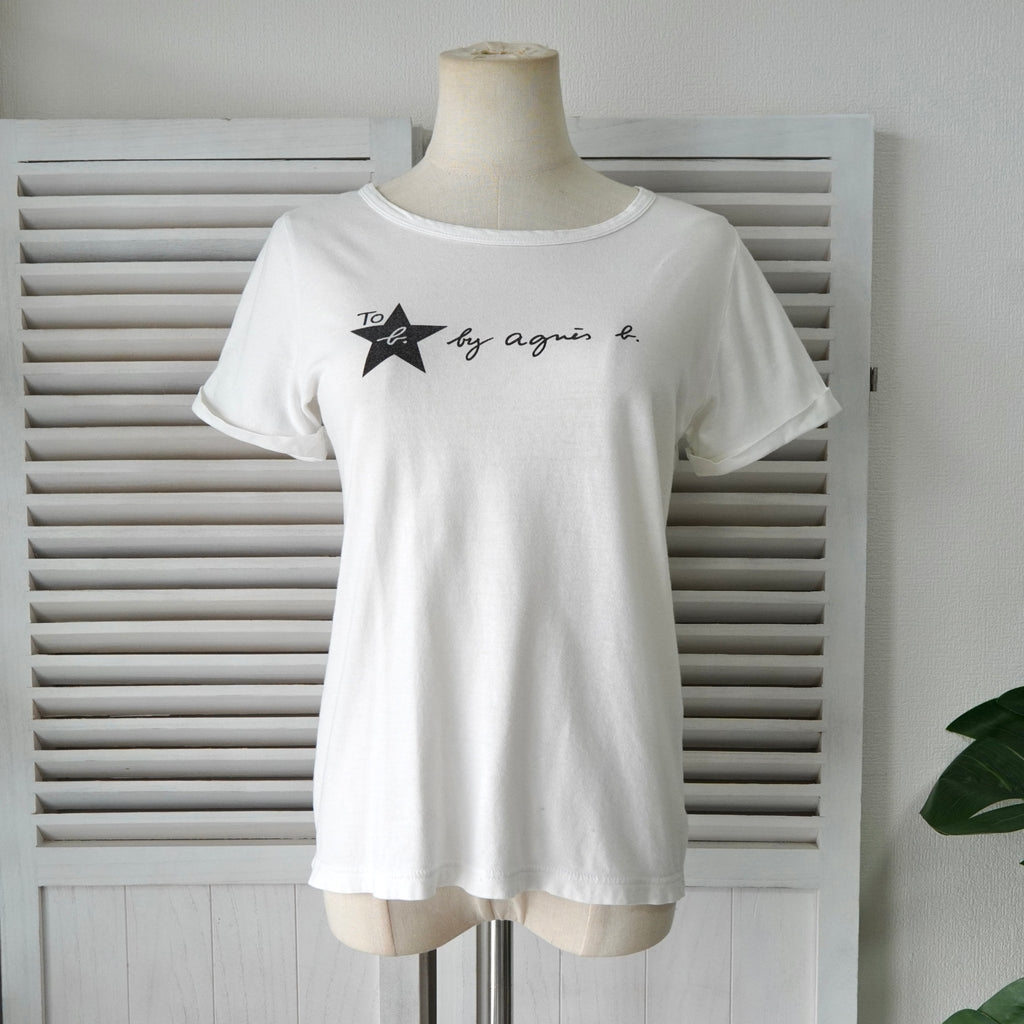アニエスべー ロゴ Tシャツ レディース ホワイト
