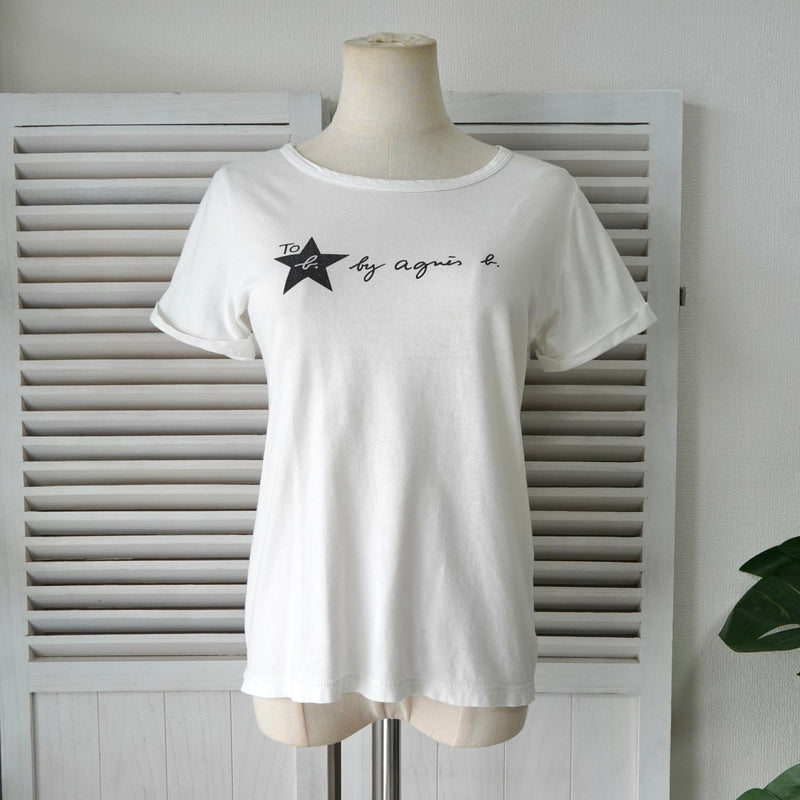 アニエスべー ロゴ Tシャツ レディース ホワイト - NEWSED