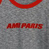 アミパリ アミ パリス ロゴ リンガーTシャツ グレー / レッド