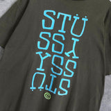 オールド ステューシー プリント Tシャツ カーキ - NEWSED