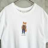メゾンキツネ フォックス プリント Tシャツ ホワイト - NEWSED