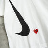 PLAY Comme des Garçons x Nike Heart Logo Swoosh Logo T-Shirt White