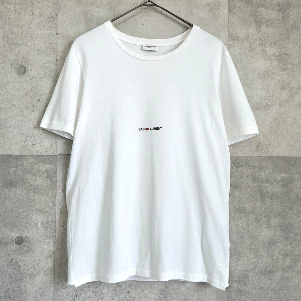 サンローラン パリ ワンポイントロゴ Tシャツ ホワイト