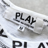 プレイ コムデギャルソン ハートロゴ 総柄 Tシャツ ホワイト - NEWSED