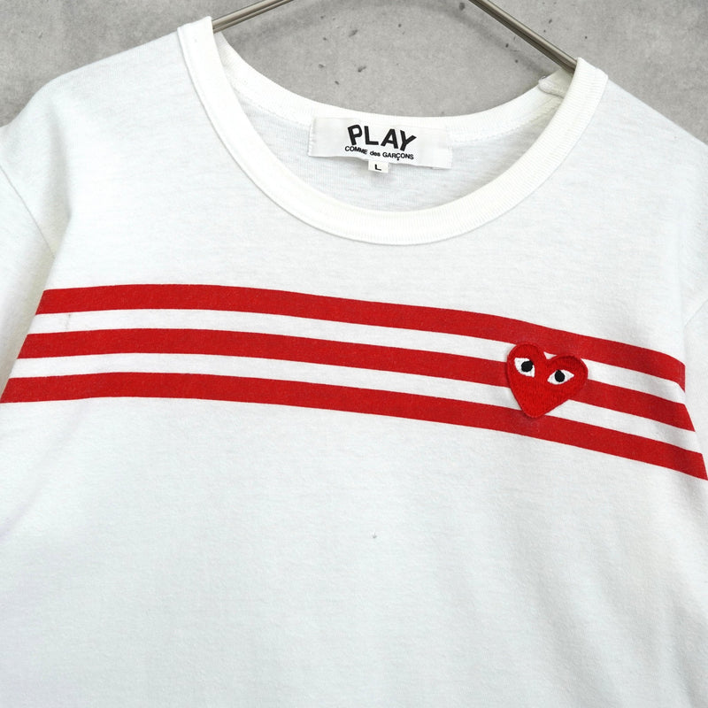 プレイ コムデギャルソン ハートロゴ Tシャツ ホワイト - NEWSED