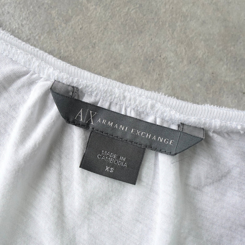 アルマーニ エクスチェンジ ロゴ ダメージ Tシャツ 半袖トップス ホワイト - NEWSED