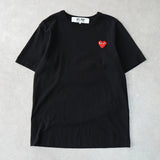 プレイ コムデギャルソン ハート ロゴ 半袖Tシャツ ブラック - NEWSED