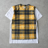 コムデギャルソン チェック柄 Tシャツ イエロー / ホワイト - NEWSED