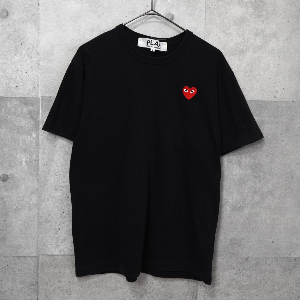 プレイ コムデギャルソン ハートロゴ Tシャツ ブラック