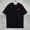 Play Comme des Garçons 黑色心形徽标 T 恤
