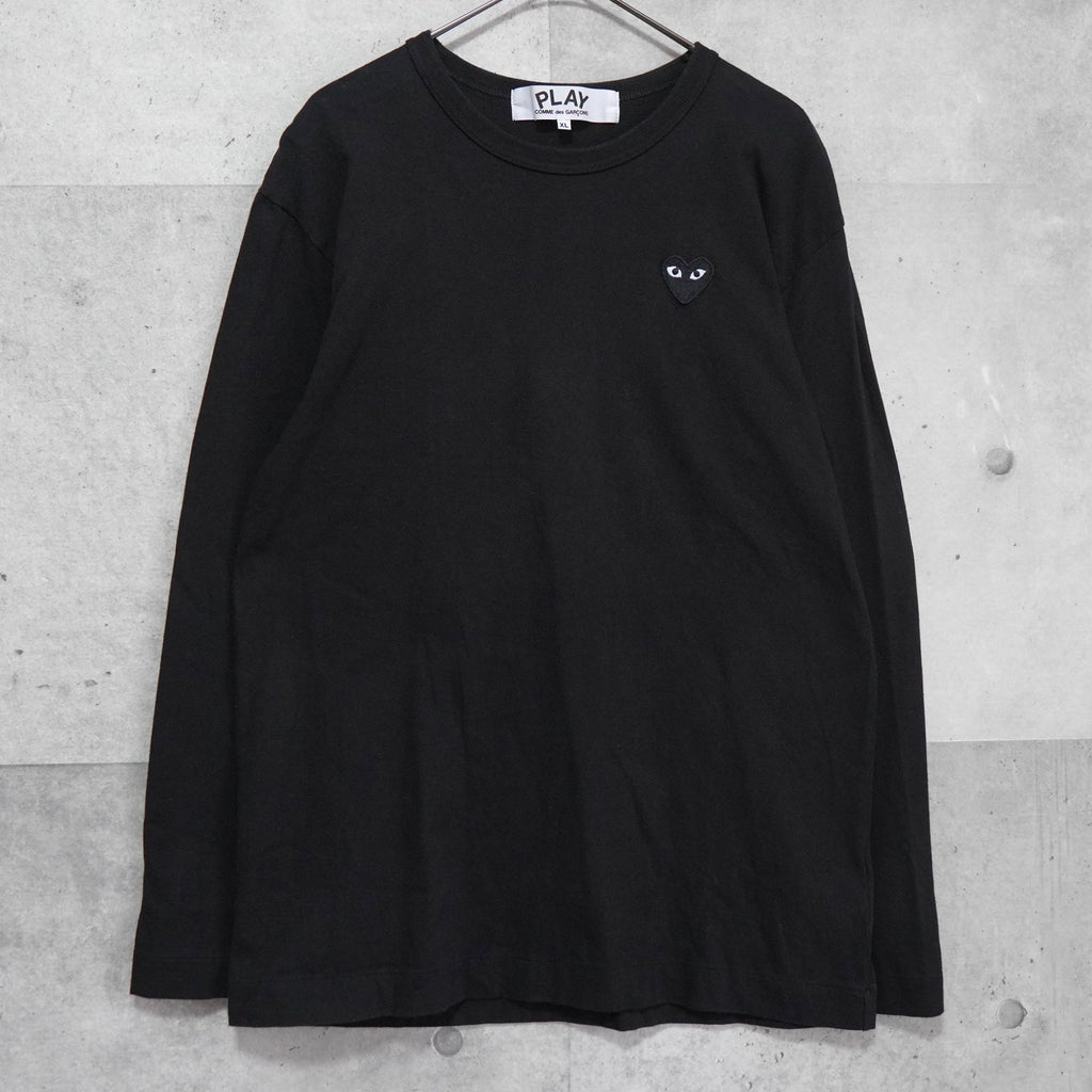 Play Comme des Garcons 心形徽标长款 T 恤 黑色