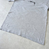 ステューシー ロゴ刺繍 Tシャツ グレー - NEWSED