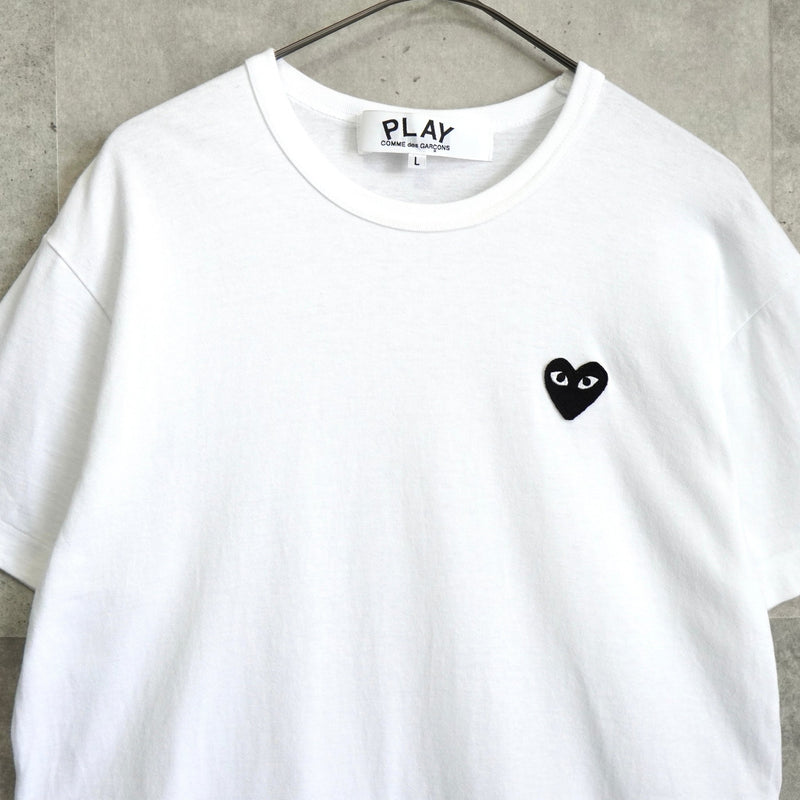プレイ コムデギャルソン ハート ロゴ Tシャツ ホワイト - NEWSED