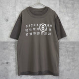 エムエムシックス メゾン マルジェラ カレンダーロゴ フェイクレイヤード Tシャツ カーキグレー レディース - NEWSED