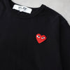 プレイ コムデギャルソン ハート ロゴ 半袖Tシャツ ブラック
