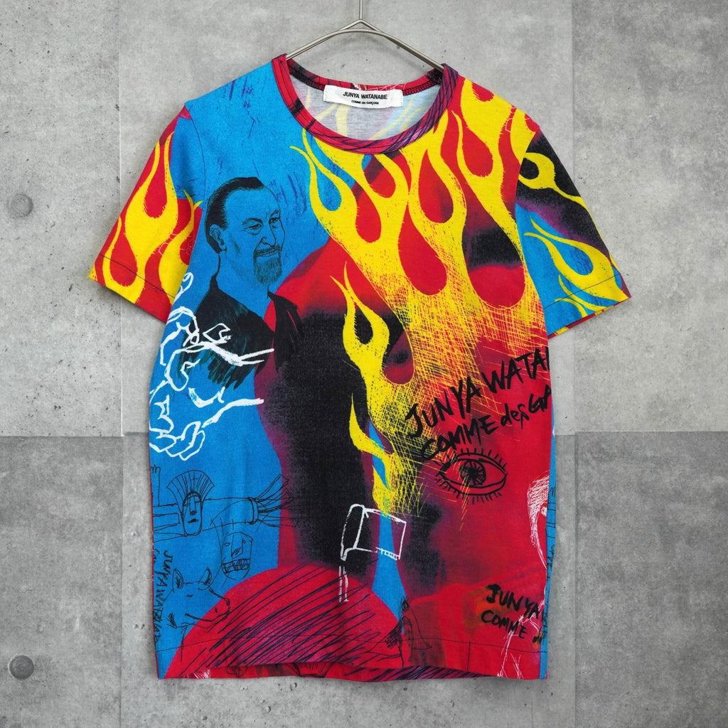 ジュンヤ ワタナベ コムデギャルソン グラフィック 総柄 半袖トップス Tシャツ マルチカラー