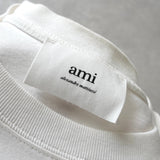 アミパリ アミ パリス ハートロゴ オーバーサイズ Tシャツ ホワイト - NEWSED