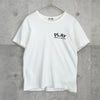 プレイ コムデギャルソン ロゴ Tシャツ ホワイト レディース