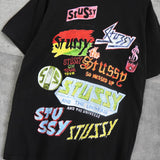 ステューシー ロゴ アート ペイント Tシャツ ブラック - NEWSED