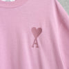 Ami Paris heart logo T-shirt, pink, unused with tags